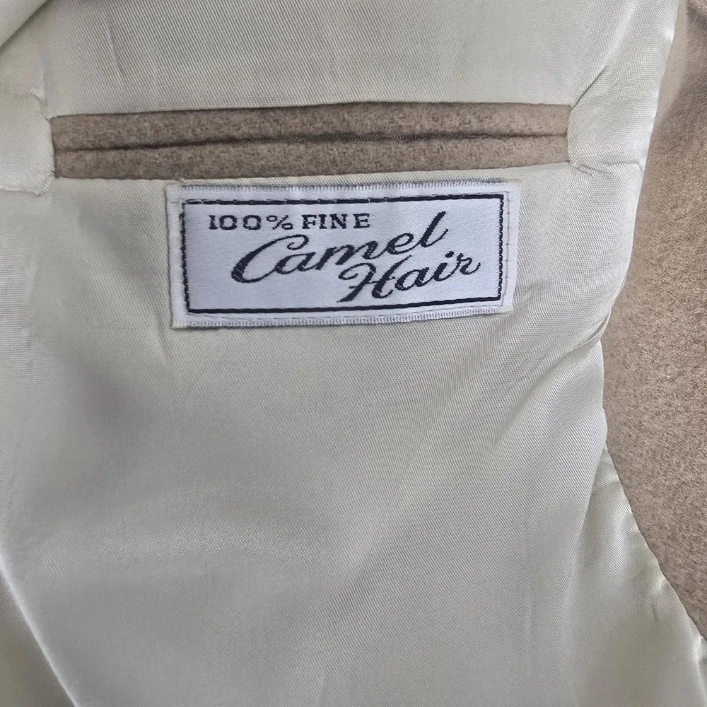 Botany 500 Mens 100% Camel Hair Blazer Overcoat‎ 46L Brown Tan Old Money